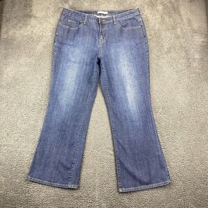 Fashion Bug Women's Blue Denim Jeans Size 14P Petite Bootcut Cotton Blend‎